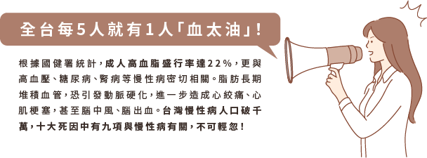 22%國民血脂過高!血液淨化遠離慢性病 22%國民血脂過高!血液淨化遠離慢性病